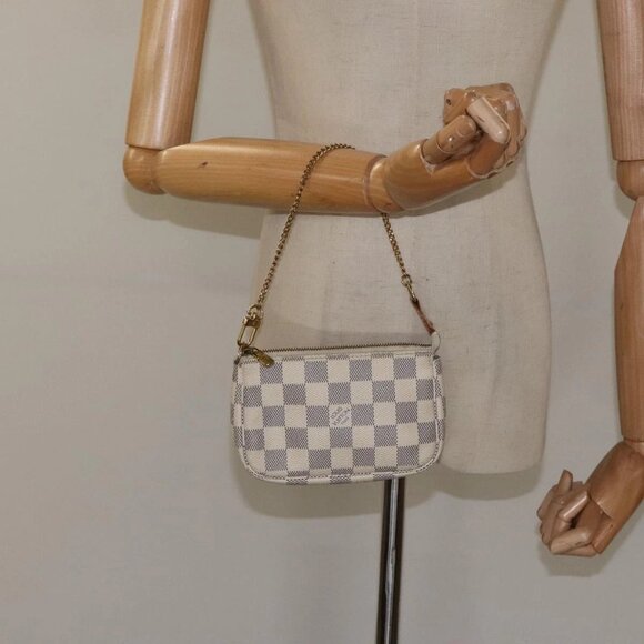 LOUIS VUITTON Damier Azur Mini Pochette Accessoires Pouch - Picture 1 of 16